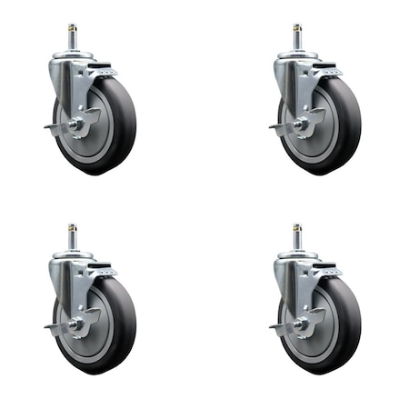 Service Caster FG9T4200BLA FG9T4300BLA FG9T4400BLA Rubbermaid Mobile Shelf Replace Caster Set, 4PK RUB-SCC-GR20S514-TPRB-TLB-716138-4